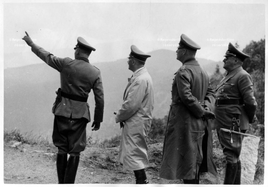 General Friedrich Dollmann and Adolf Hitler  in the Vogesen (France) Col de la Schlucht